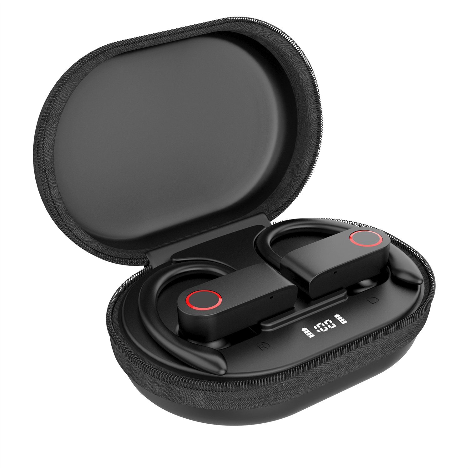 A9 Pro Open Ear Headphones Wireless True Open Ear Earbuds with Rotatable Earhooks Deep Bass Earphones for Sports Workout Running