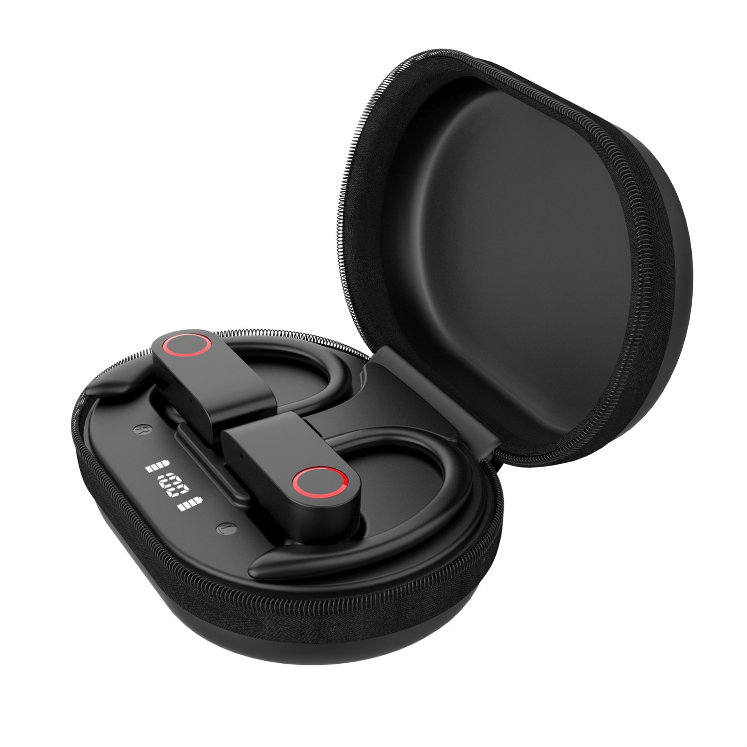 A9 Pro Open Ear Headphones Wireless True Open Ear Earbuds with Rotatable Earhooks Deep Bass Earphones for Sports Workout Running