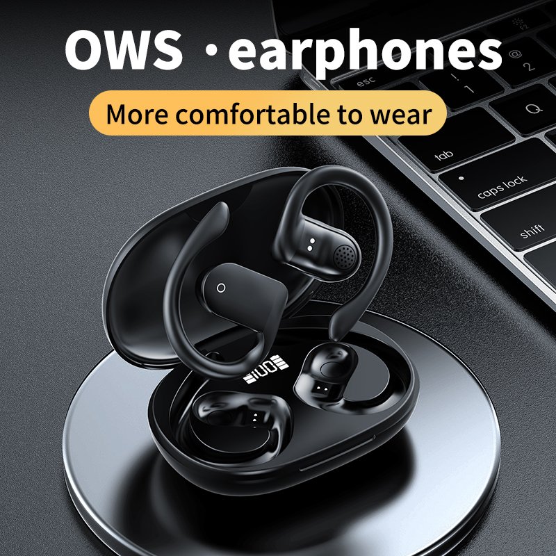 Wireless Earbuds Digital Display Sports Ear earbuds with Earhook Premium Deep Bass Over-Ear Earphones Draadloze oordopjes