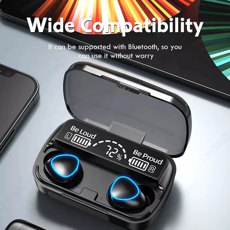 Tws M10 Earbuds Tws Wireless Earbuds Auriculares Audifonos Headphones Tws M10 Gaming Earbuds P47 Headset M10 Original LED 1 Hour