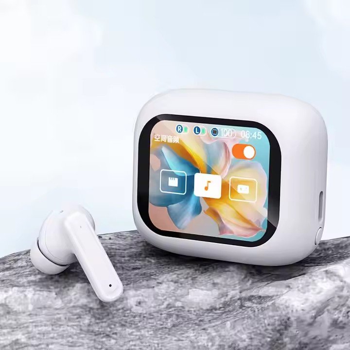 APP Control M6 Full Screen Wireless Earphones TWS Earbuds Message Call Touch Screen Wireless Earphone with LCD display