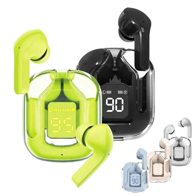Transparent crystal case wireless tws t6 air31 air 31 t8 in ear gaming noise cancelling earbuds earphone headphones transparent