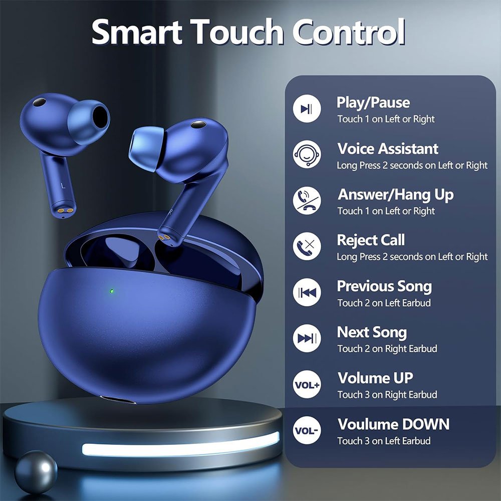 Wireless Charge Earbuds HIFI Low Latency Clear Call TWS Earphones Active Noise Cancelling Bluetooth Earbuds