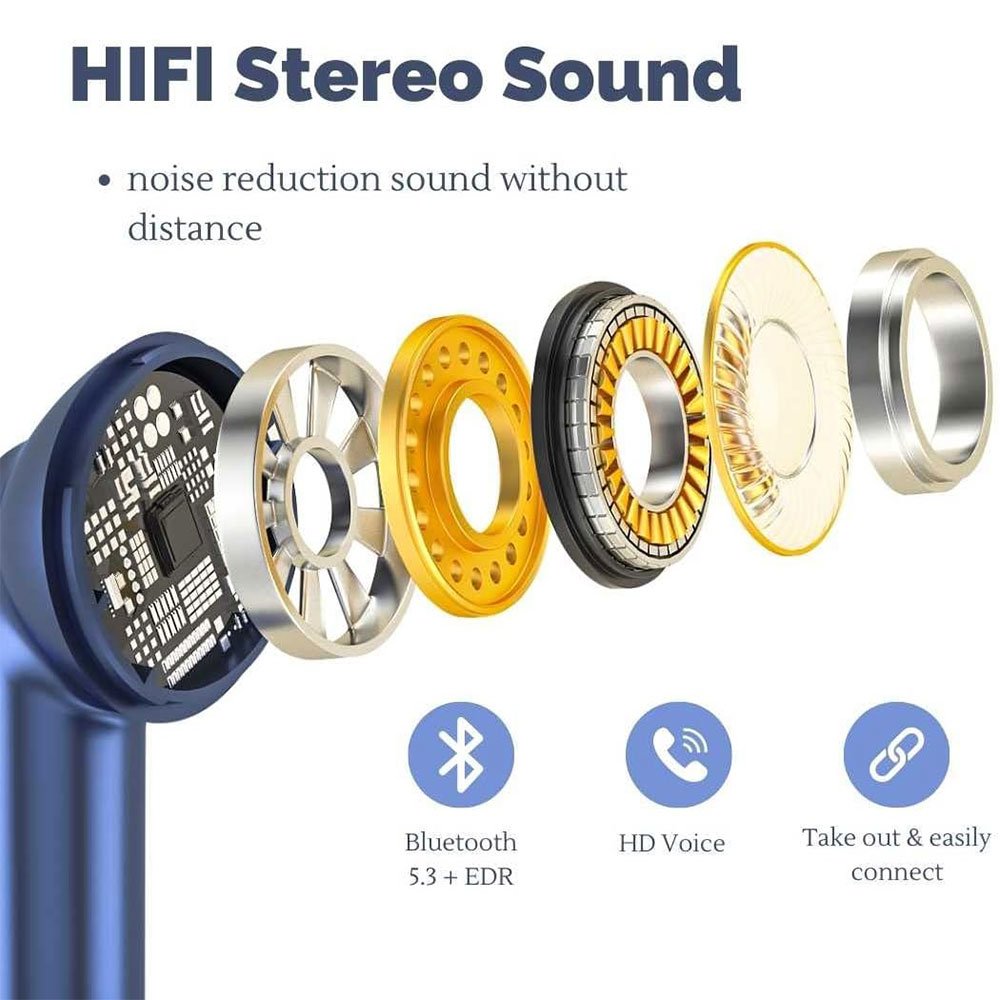 Wireless Charge Earbuds HIFI Low Latency Clear Call TWS Earphones Active Noise Cancelling Bluetooth Earbuds