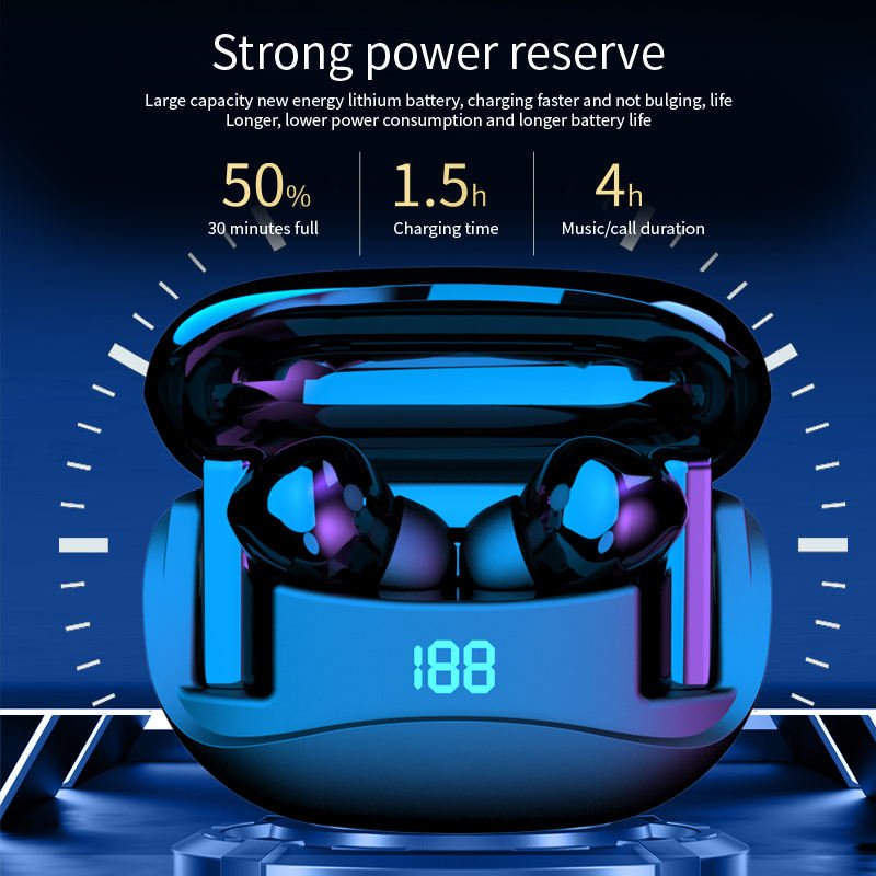Mate 60 Pro Wireless Earbuds BT 5.3 TWS Long Playtime HiFi Headphone Active Noise Canceling Waterproof Gaming Sports