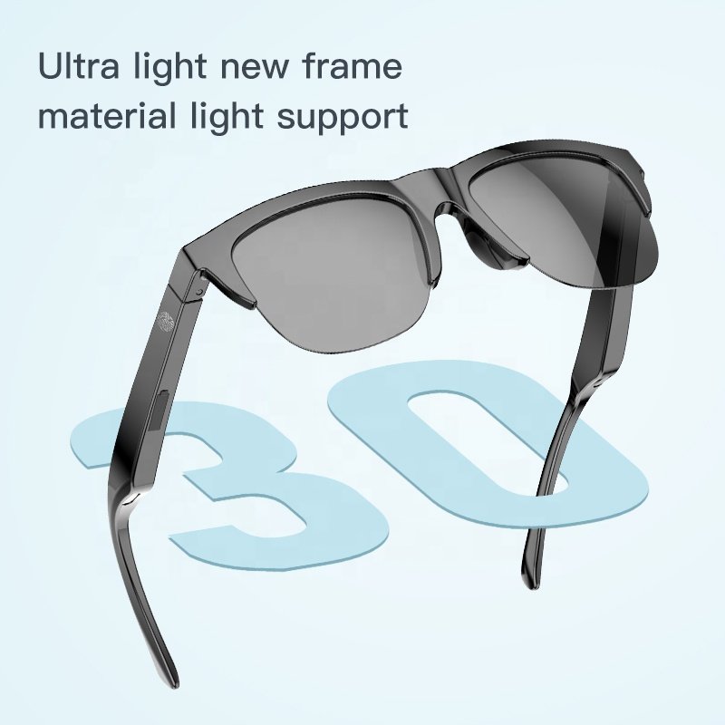 Wireless Bluetooth 5.3 UV Resistance HiFi Sun Glasses Headphone Voice Call Bone Conduction Sunglasses Earphone