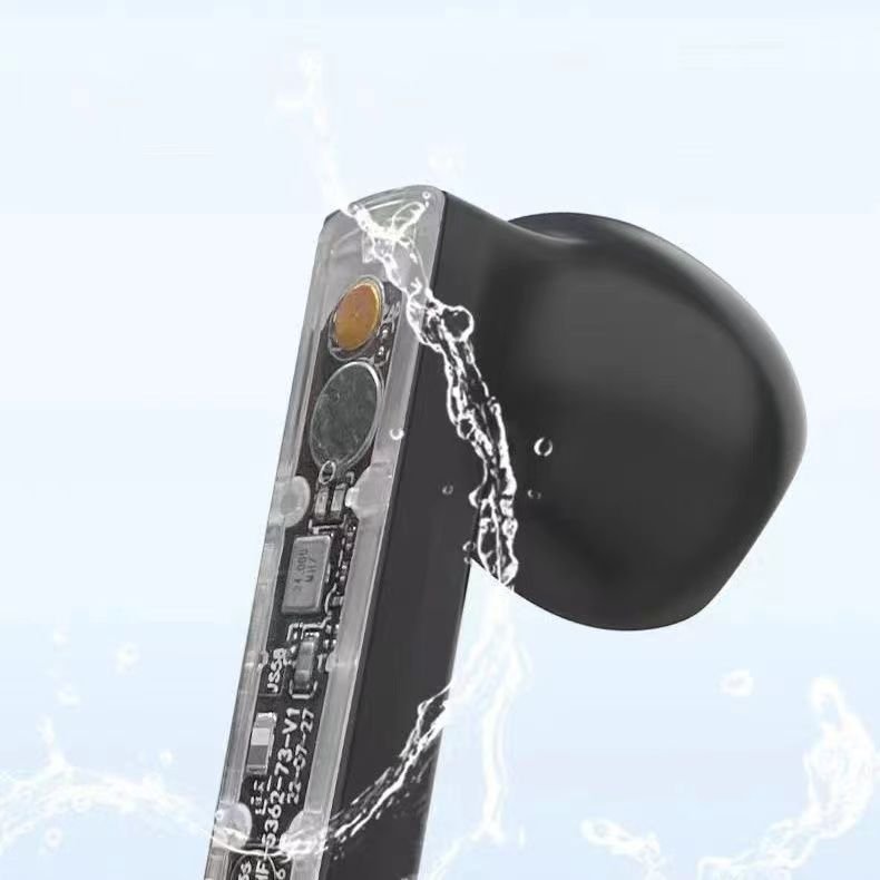 transparent digital display Hifi Sound TWS Earbuds Wireless Stereo Headphones 5.3 Noise Cancelling Earphones