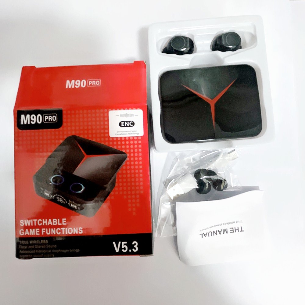 1200mah Battery M90 Pro Tws Earbuds Wireless Earphone HIFI Stereo BT5.3 Waterproof Headphone Gaming Earbuds F9 m10 m90