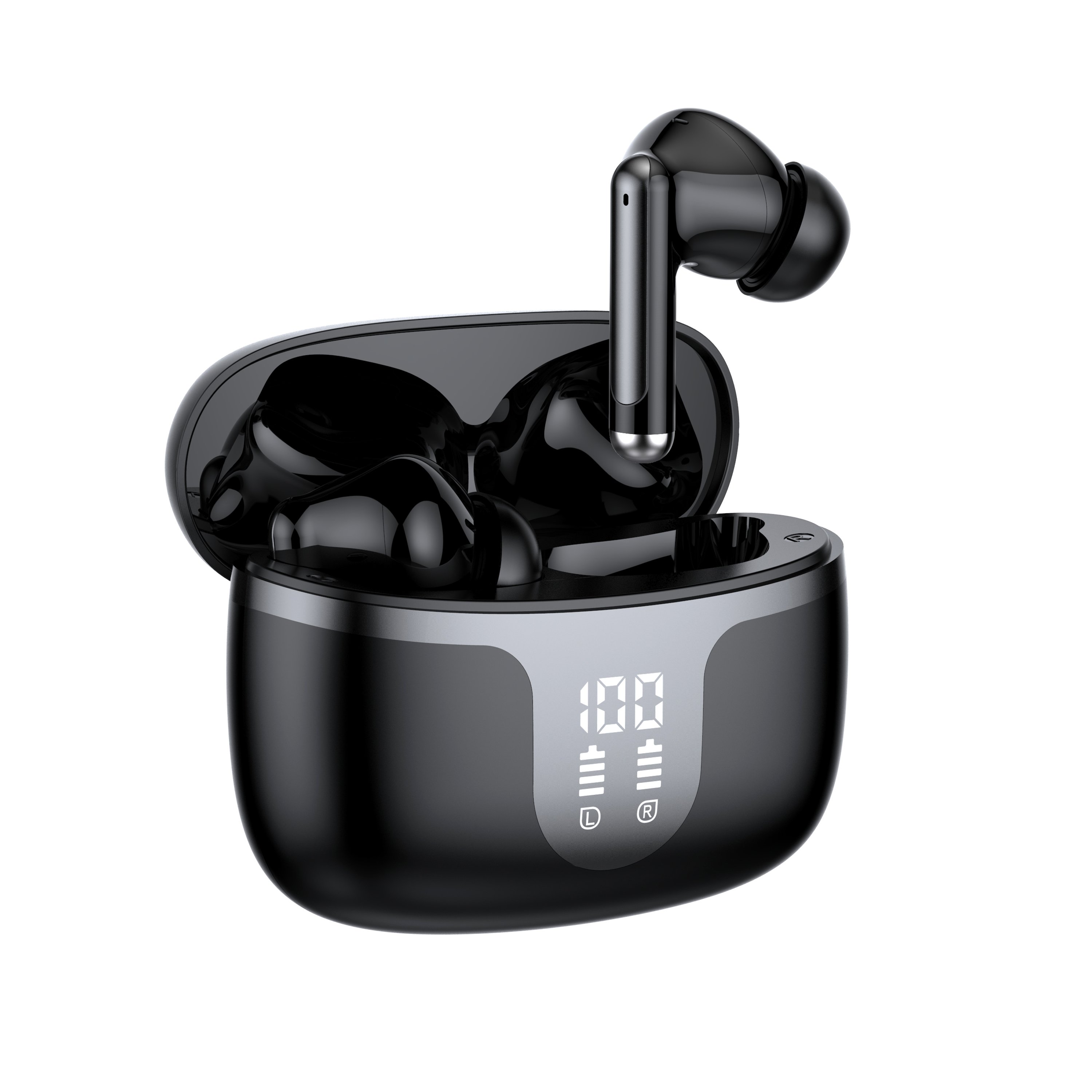 S48 Wireless Earbuds Bluetooth 5.3 Headphone Bass Stereo Ear Buds with Noise Canceling Mic LED Display in Ear Earphone for Phone