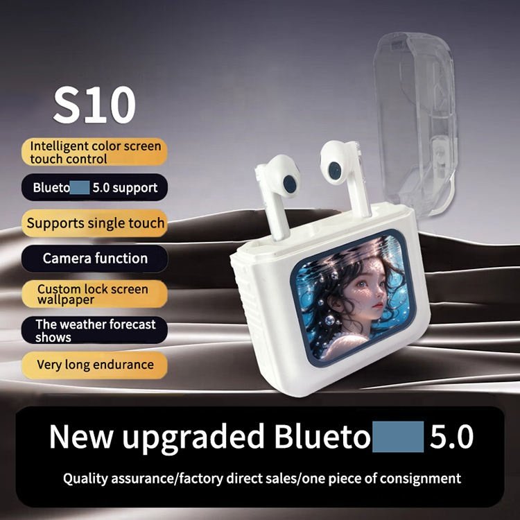 S10Pro Gaming TWS Wireless Touch Control Screen Earbuds LED Digital Display ANC Noise Canceling TWS Earphones Headphones s10 pro