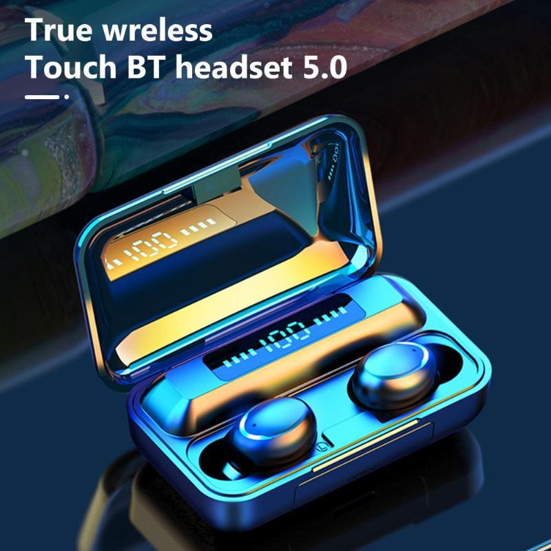 Wholesale Cheap Price F9 TWS Noise Cancelling Earphones BT5.0 Wireless Earbuds Black Digital Display BT Audifonos Bluetooth AAC
