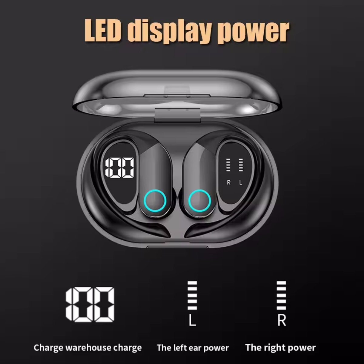 OEM ODM G37 Earbuds LED Touch Bt5.3 HiFi Stereo Ear Hook Waterproof Noise Cancelling Earhook Wireless Headset Earphone Earbud