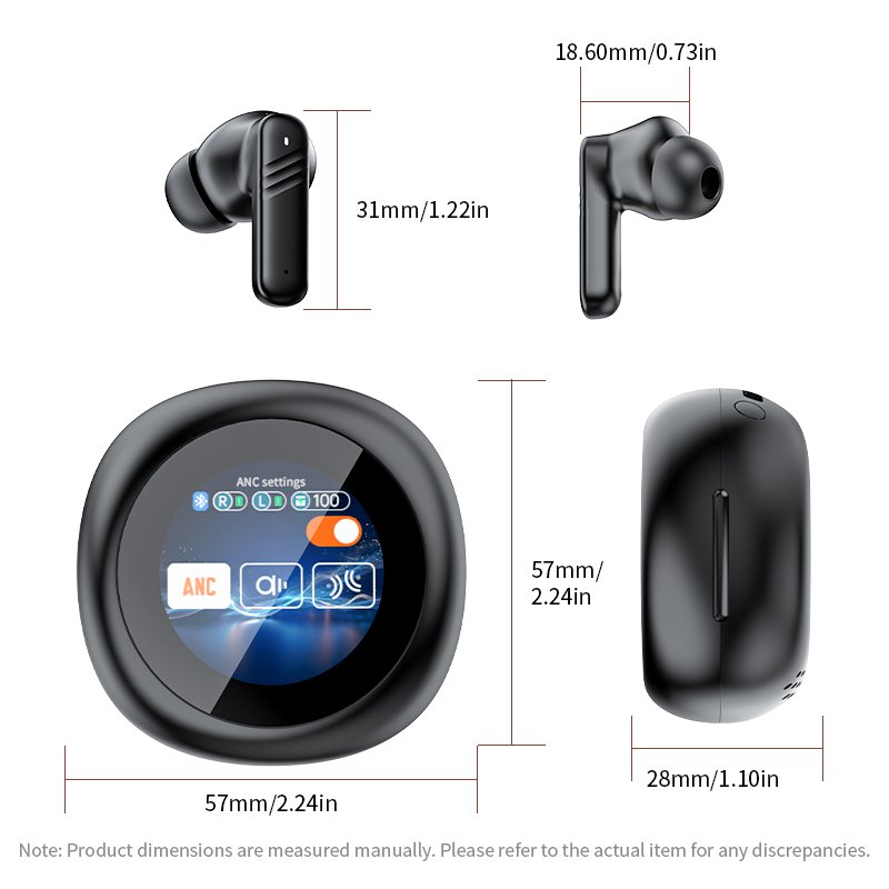 Factory Wholesale ANC ENC noise-cancelling earbud in-ear headphones wireless blue tooth TWS gaming earphones