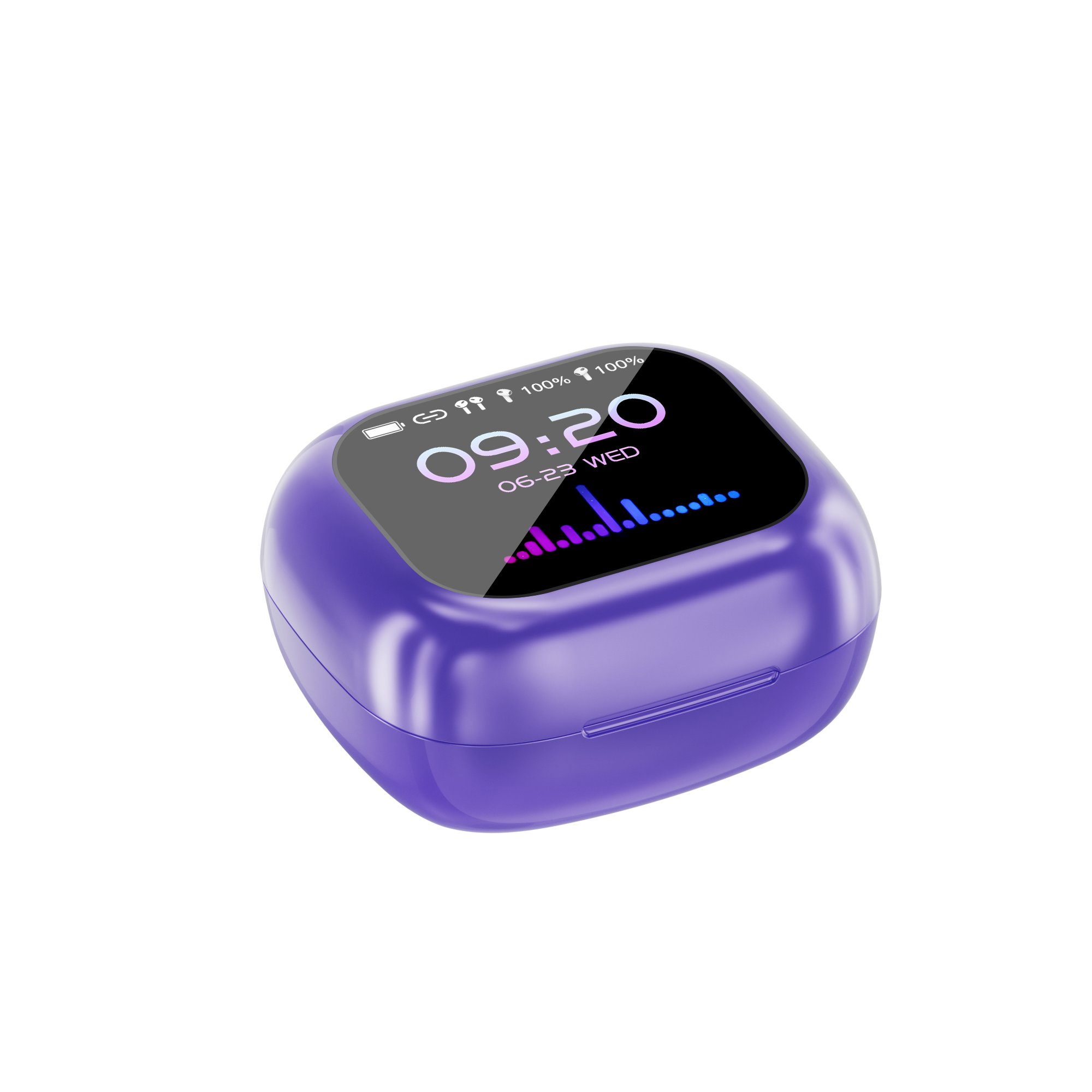 LCD Touch Screen Wireless Earphone Noise Cancelling Tws Earphones True Stereo ANC Wireless WT-7 Headsets