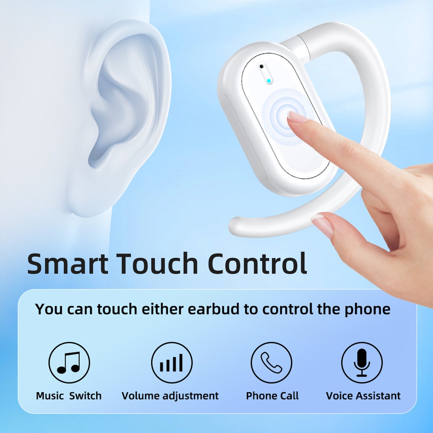 Digital display Tws Wireless Headphones on Ear Stereo Hi-fi Headset Bass with Microphone Noise Cancelling Gaming Sports Earphone
