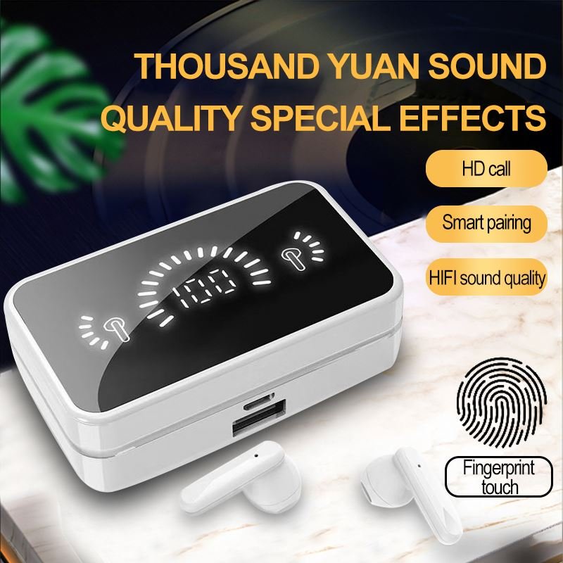 2023 F9 Bt-compatible 5.2 Noise Cancelling Headphone Tws Earphone Wireless Hands Free Earbuds Large Screen Digital Display