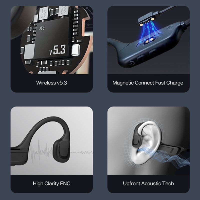2023 new arrival lightweight outdoor waterproof sporty enc bluetooth wireless Bone Conduction Headset