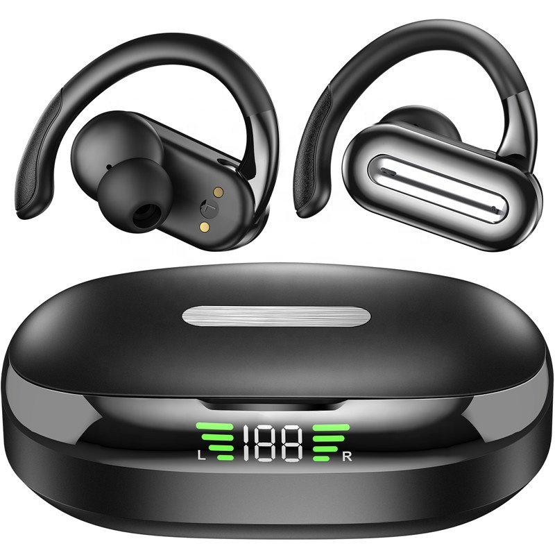 Led Digital Display Bluetooth 5.4 Ear Hook Earbuds Waterproof Sports Earphones Noise Cancelling Headset TWS Headphones Wireless