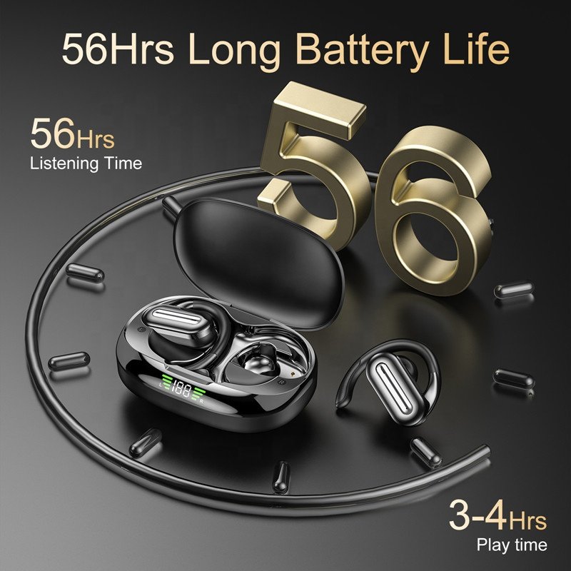 Led Digital Display Bluetooth 5.4 Ear Hook Earbuds Waterproof Sports Earphones Noise Cancelling Headset TWS Headphones Wireless