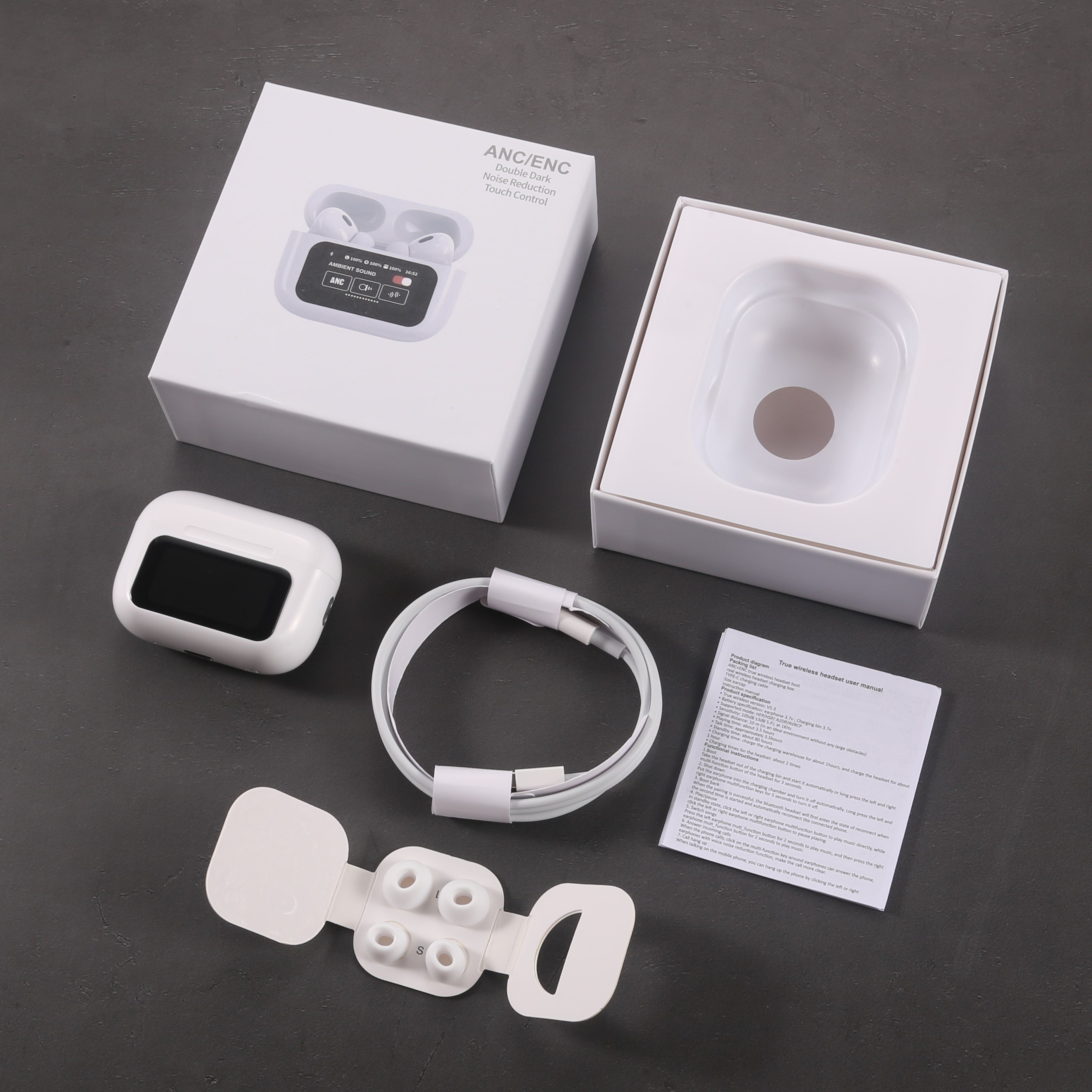 A9 Pro Earbuds Headphones Ear Buds Air A9-pro Anc Enc Pods Pro Smart Touch Screen A9pro TWS Gaming Earphone
