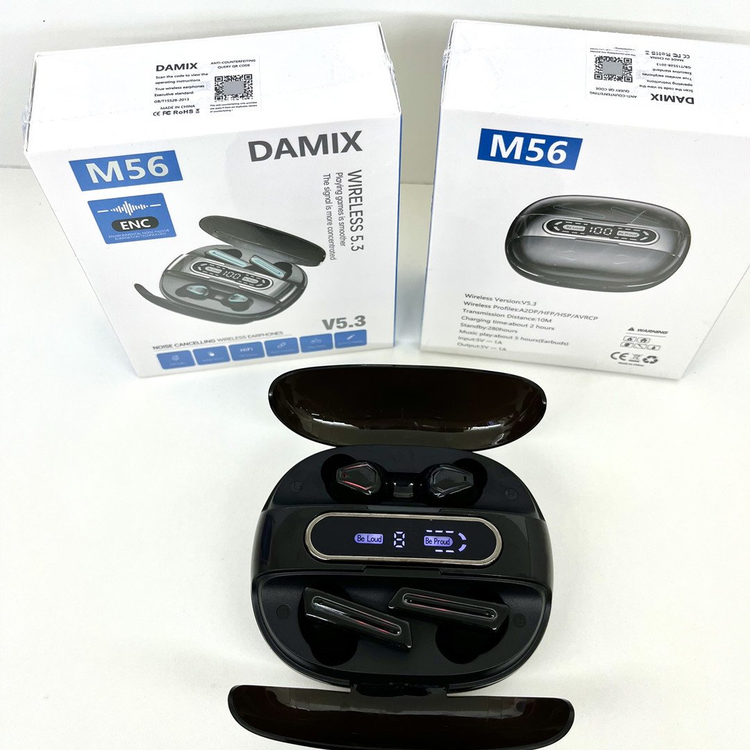 M56 wireless earphones touch LED power digital display noise reduction sports TWS Blue tooth earphones
