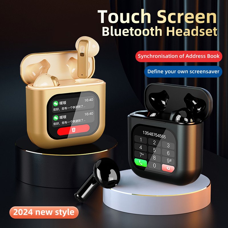 K1 TWS Smart Touch-Screen Earbuds Noise-Cancelling Wireless Earphones with MP3 Function and Mobile Phone / Earphone Positioning
