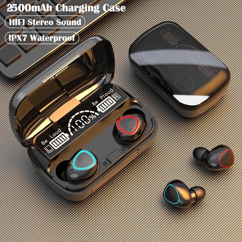 9D TWS Earphone Touch Control Wireless Earphones Stereo Bass Headphone LED Digital Display Headphone Audifonos M10 TWS Earbuds