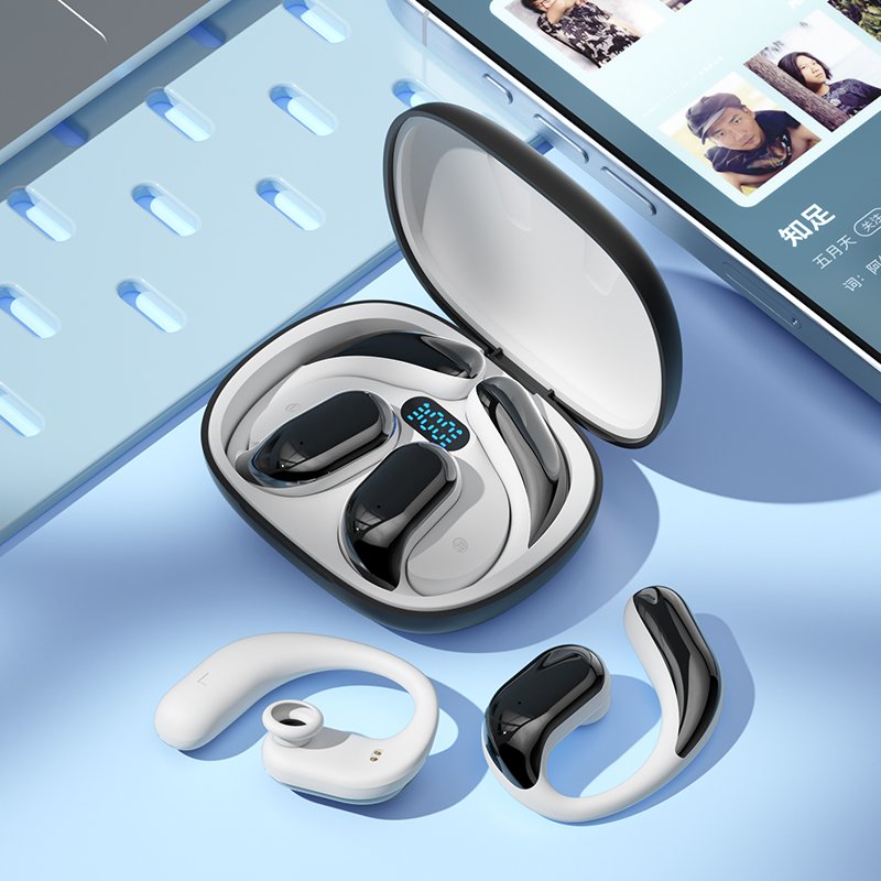 OWS Wireless Bluetooth earphones headset Digital Display Battery Indicator for Sports Running Ear-Mounted