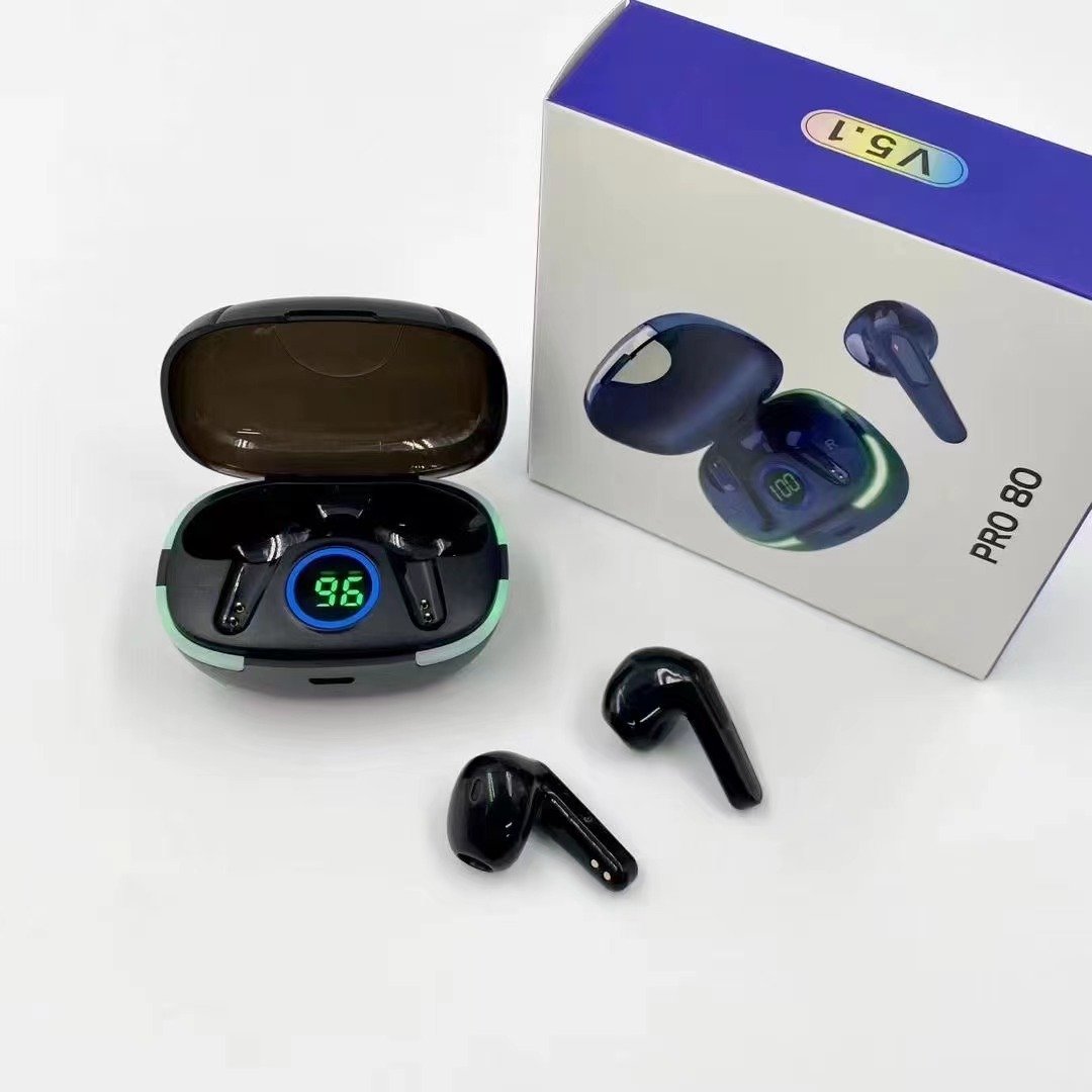 Wholesale Lowest Price TWS Earbuds PRO 80 BT 5.1 Earphone touch-controlled Earphone pro80 Wireless Earphones Pro 80