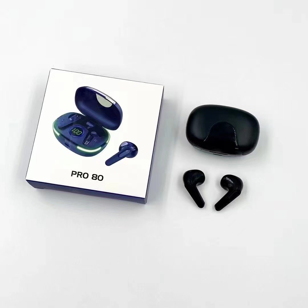 Wholesale Lowest Price TWS Earbuds PRO 80 BT 5.1 Earphone touch-controlled Earphone pro80 Wireless Earphones Pro 80