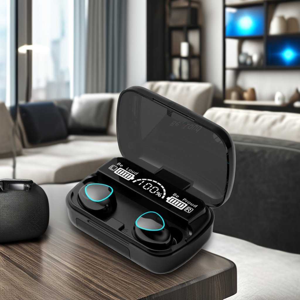 2024 M10 Wireless In-Ear Gaming Earbuds with LED Display Waterproof Power Bank Functionality Mobile Phones Computers Sports