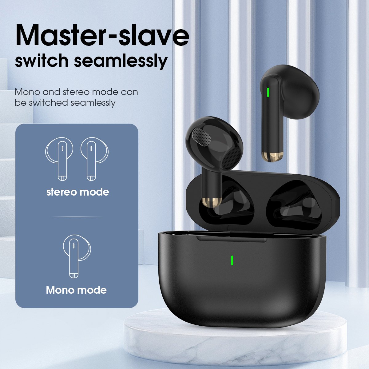 Best seller TWS True Wireless Earbuds Headset BT 5.3 ENC Noise Canceling Earphones fast pairing Type c with voice assistant