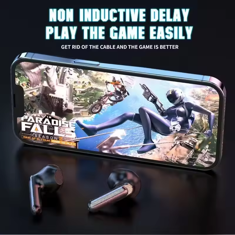 X77 Low Latency Wireless TWS Earbuds Gaming Semi-In-Ear Earphones with Game Music Dual Mode and Hifi Cd-Level Sound Quality