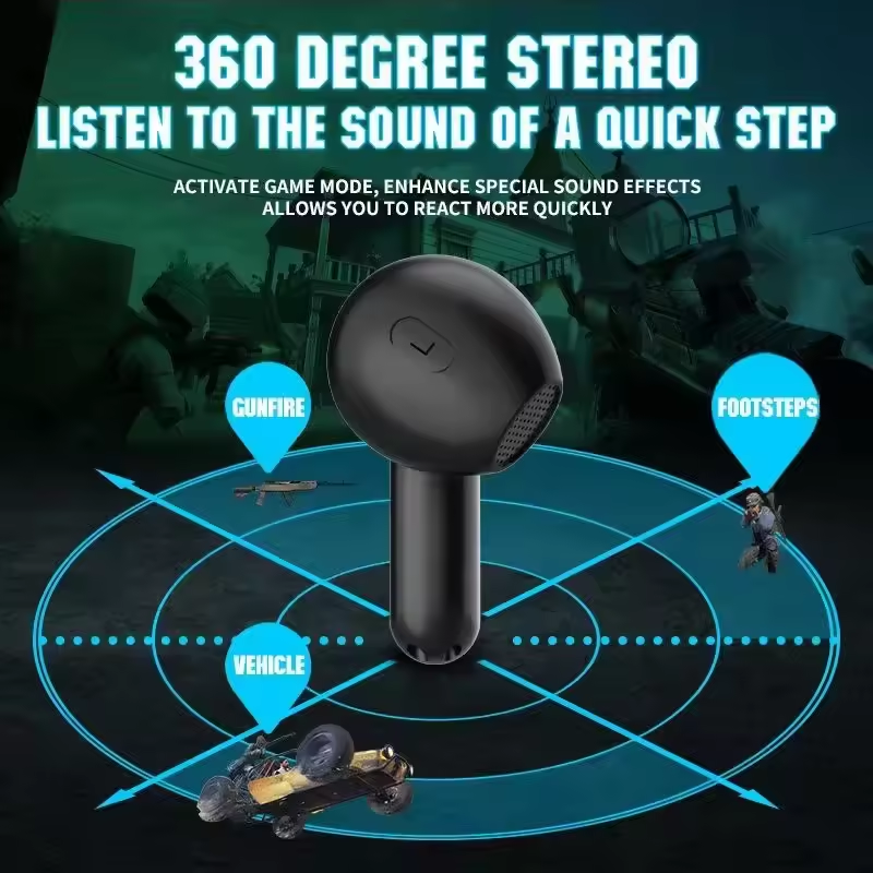 X77 Low Latency Wireless TWS Earbuds Gaming Semi-In-Ear Earphones with Game Music Dual Mode and Hifi Cd-Level Sound Quality