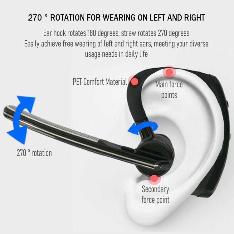 Factory discount Wireless Headset Microphone Ear Hook Business Single Ear Earphone Fones De Ouvido Sem Fio
