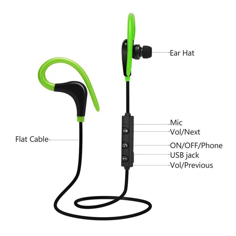 Wireless Sports Earphone Running Ear Hook Earbud Horn Hanging Neck Sports Gift Cheap Earphone