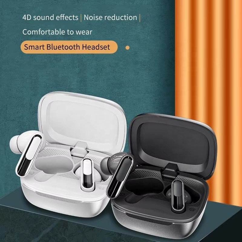 New V20 super bass gaming Wireless LCD Earphone Active Noise cancelling in-ear Sport earbuds Headphones with LED Touch screen