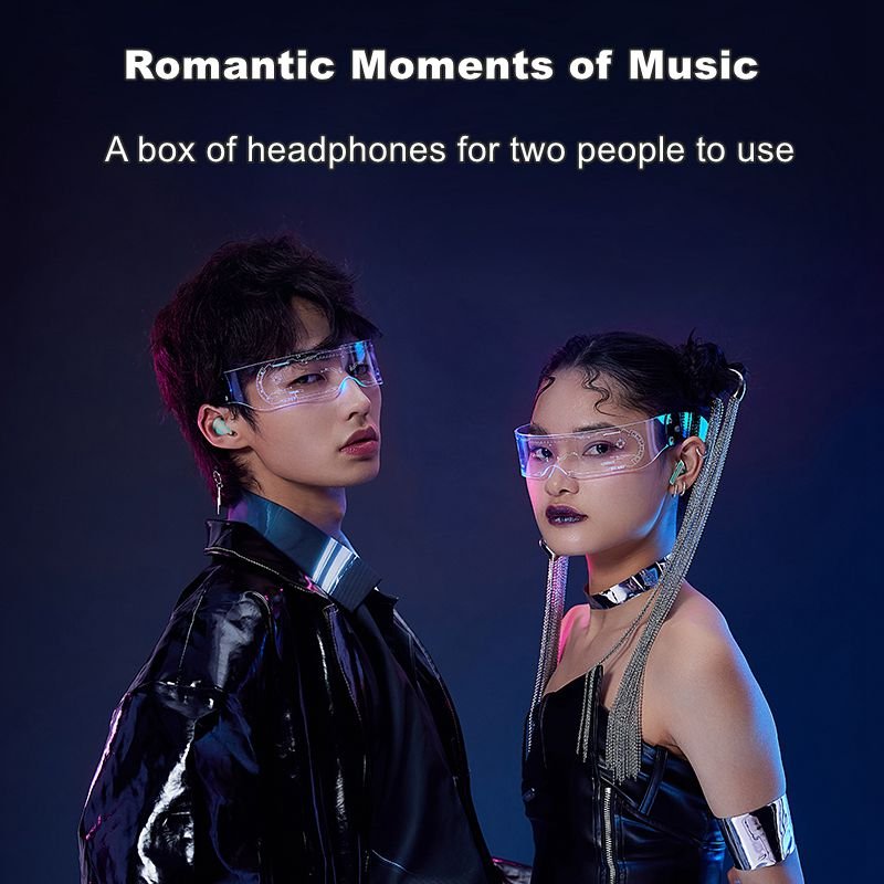 M56 Dual TWS In Ear Headphones With Mic Couple Wireless Earphones 9D Stereo Sports Waterproof Four Earbuds With Power Bank