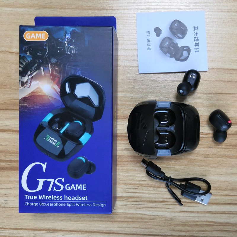 LED light Tws true wireless gaming headset noise cancelling G7S mini TWS earbuds in ear buds hifi audifonos earphone headphones
