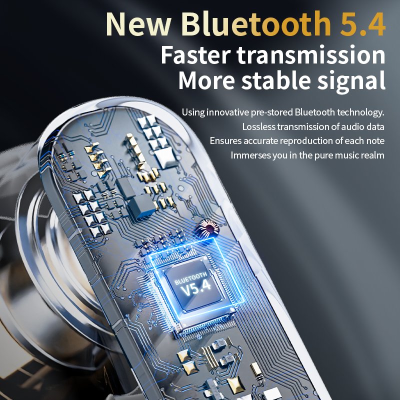 Latest Design ANC ENC Wireless Earphone Digital Display LCD Screen Touch Control Wireless Earbuds Gaming V8 Chipset JL