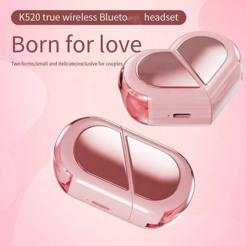 VTG30 TWS 5.4 Wireless In-Ear Gaming Headphones Creative Heart-Shaped Earbuds HiFi Stereo Sound Waterproof Microphone