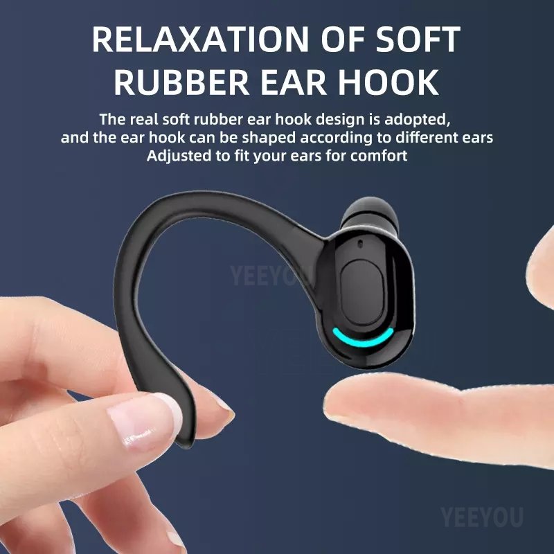 TWS F8 Ear-Mounted Stereo Wireless Earphone Mini Earbuds Noise Cancelling Sports Gaming Headset Headphones Ear Hooks