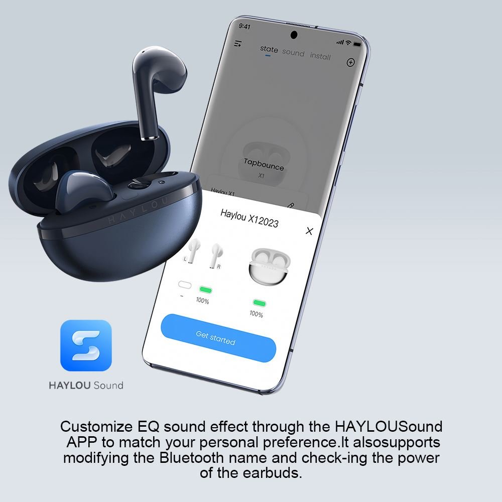 Haylou X1 2023 Earphone Bluetooth 5.3 Wireless Headphones Metallic Case Earphones 24-Hour Half in-ear Earbud For Xiaomi Phone