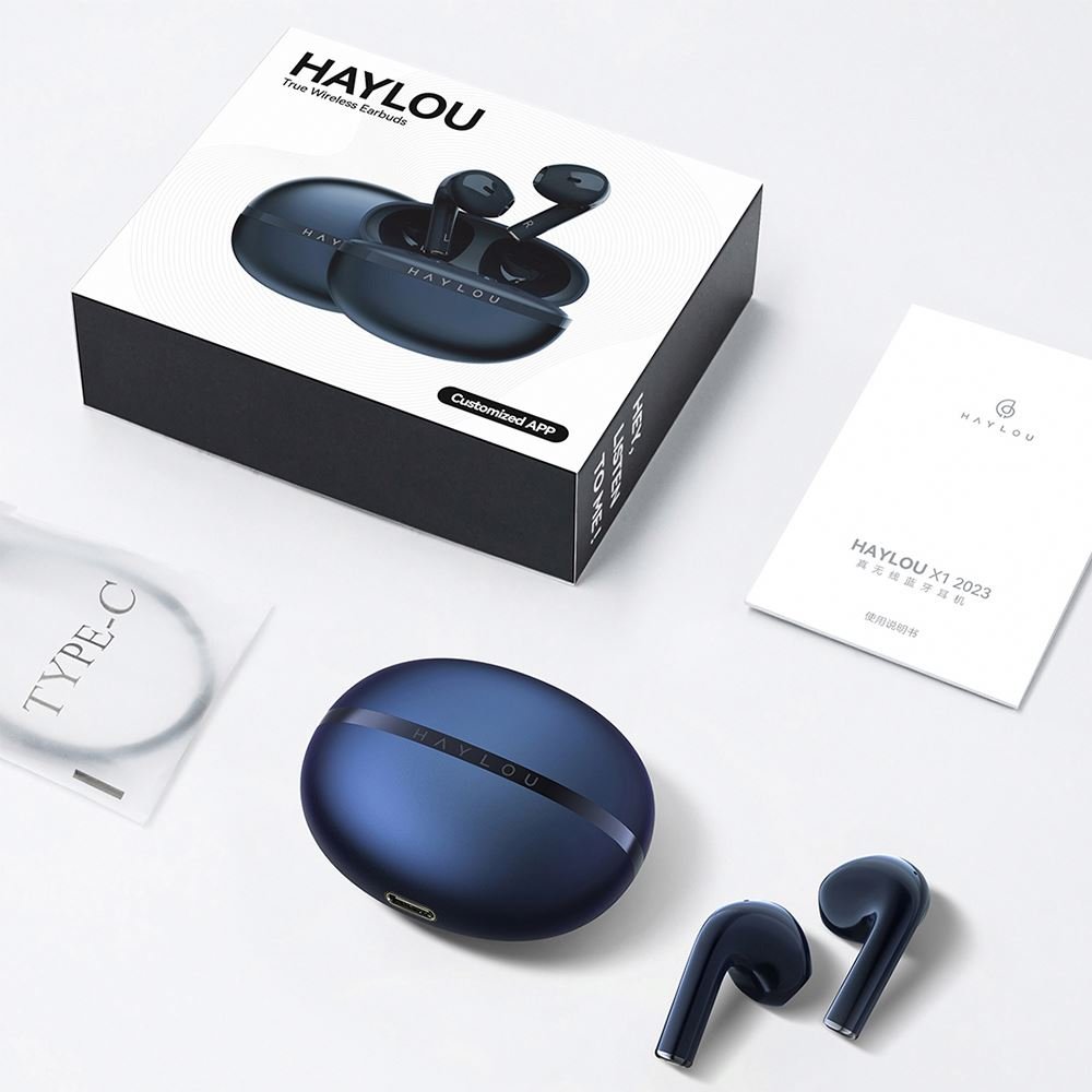 Haylou X1 2023 Earphone Bluetooth 5.3 Wireless Headphones Metallic Case Earphones 24-Hour Half in-ear Earbud For Xiaomi Phone