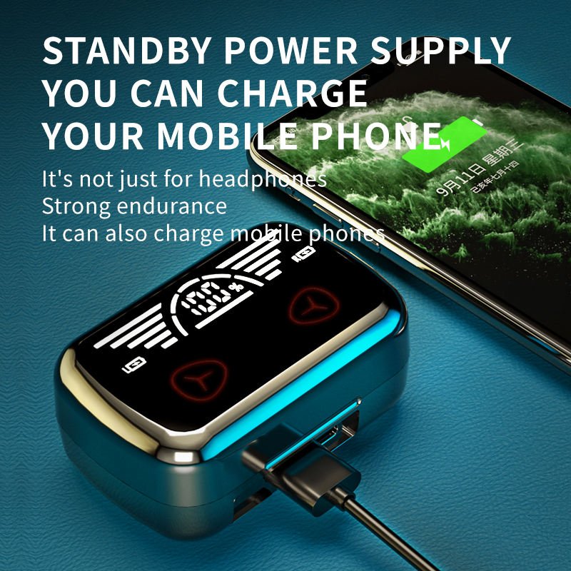 Latest TWS M66PRO True Wireless Stereo Mirror Power Bank BT5.3 Headset Sports Gaming in-ear Earphones Headphones Earbuds