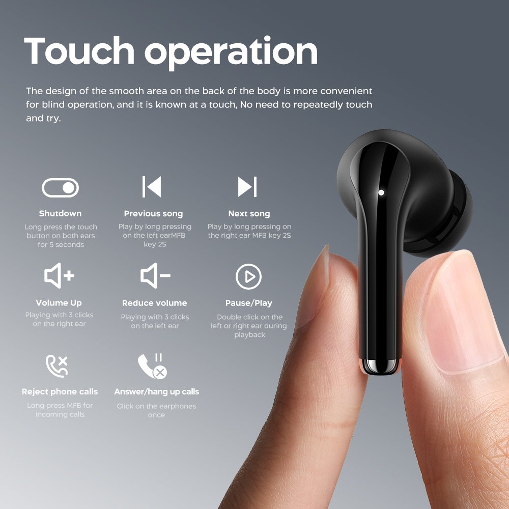 300mAh Sports Bluetooth 5.3 Ear Pods Wireless Earbud In-Ear Headphones Noise Cancelling TWS Earphones & Headphones Manufacturer