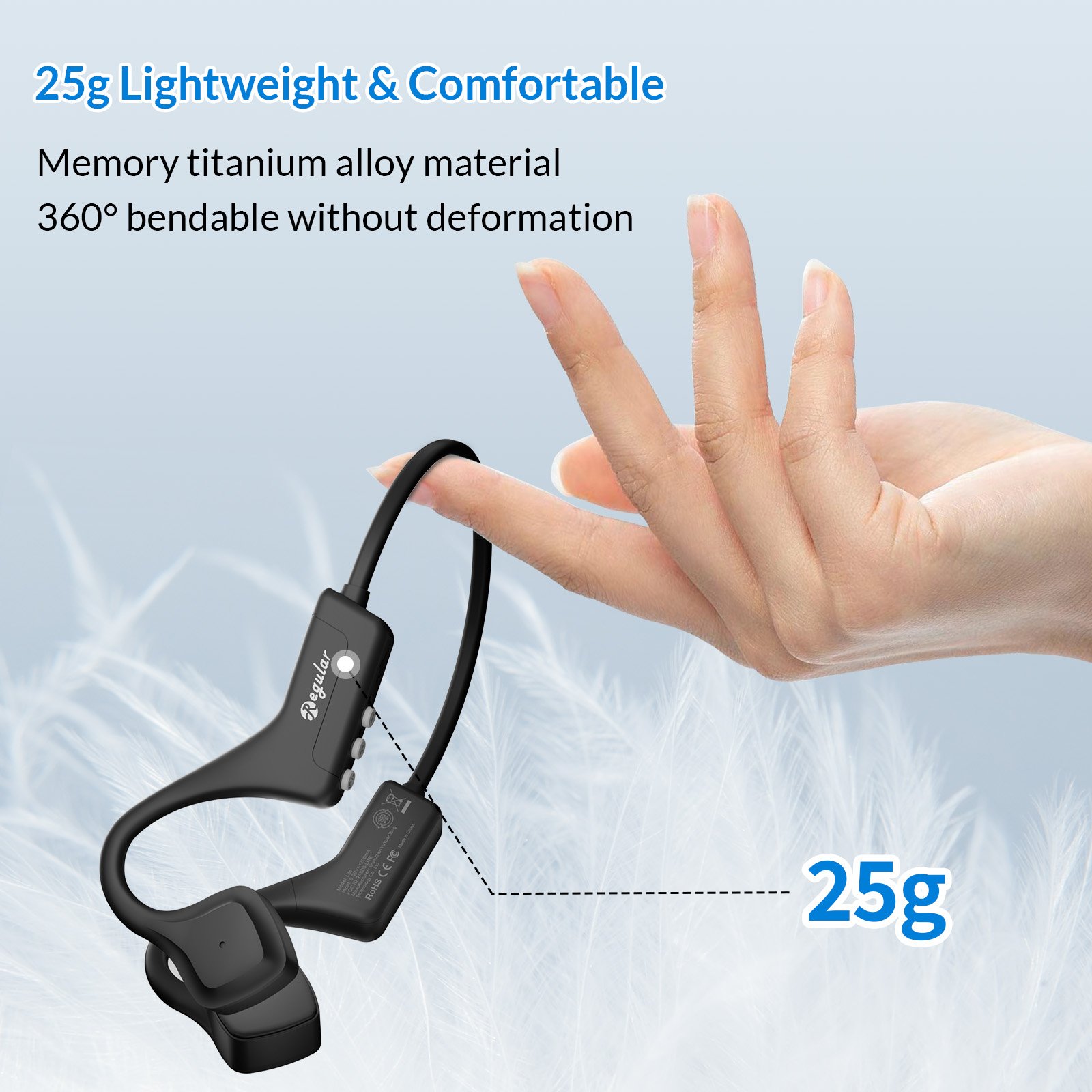 Smart Waterproof Bluetooth Headset Bone Conduction Earphone BCR55 Earphones Headphones