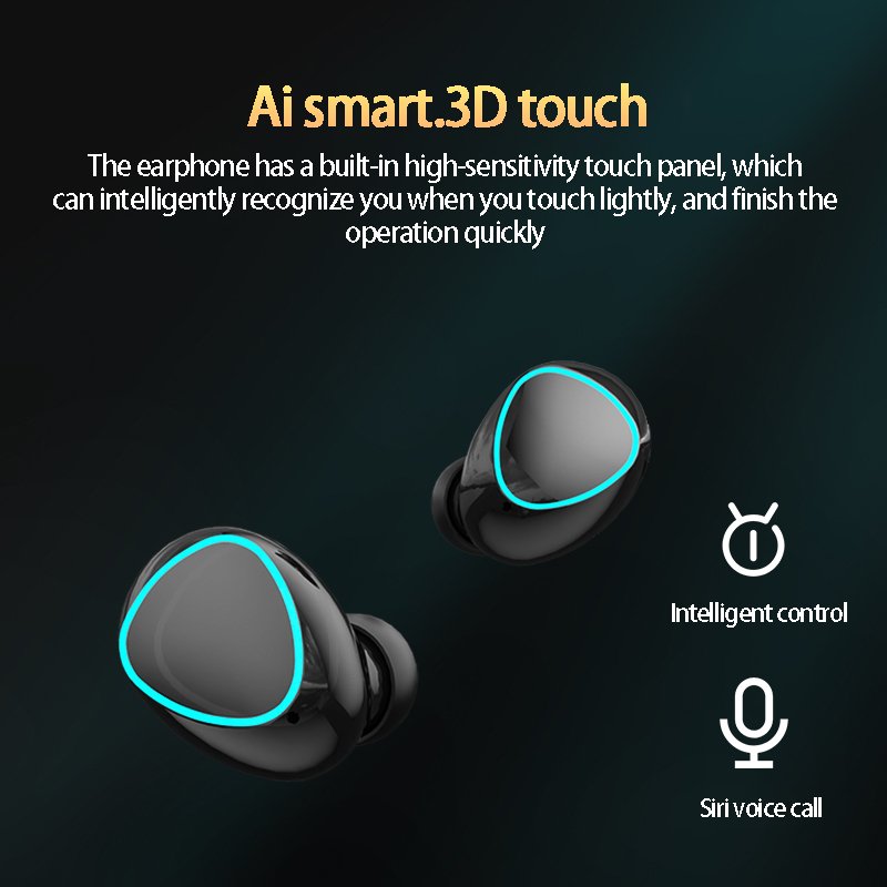 Touch Control Stereo Sports M22 TWS BT Wireless Headphones 2000mah Charger Box LED Earbuds Earphone