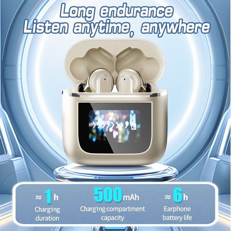 YX27 TWS earbus anc headphones wireless anc earbuds Tour Smart LCD touch screen ENC Noise Cancelling fast charge earphones V8