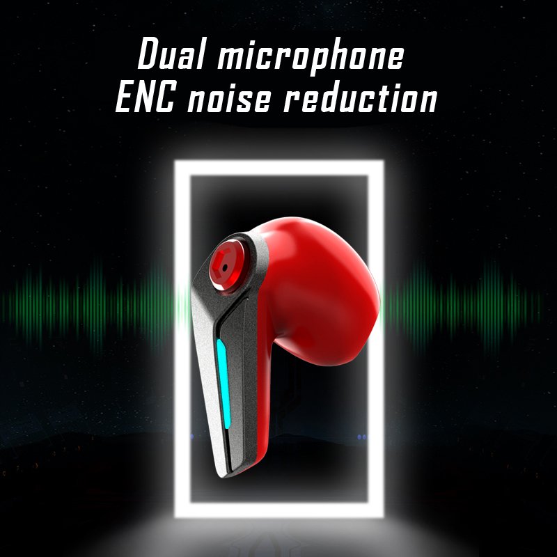 Premium Mech Gaming Glowing Waterproof Bt tws Bluetooth earphones ENC Active noise Reduction TWS Wireless Earbuds
